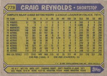 2017 Topps - Rediscover Topps 1987 Topps Stamped Buybacks Silver #779 Craig Reynolds Back