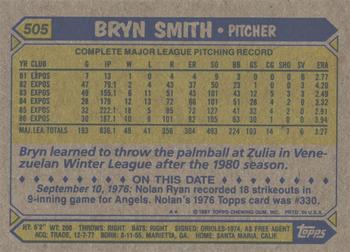 2017 Topps - Rediscover Topps 1987 Topps Stamped Buybacks Silver #505 Bryn Smith Back