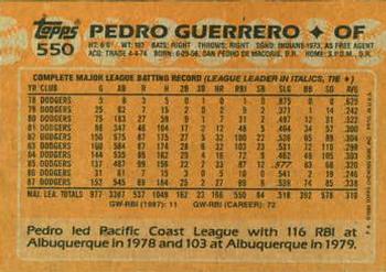 2017 Topps - Rediscover Topps 1988 Topps Stamped Buybacks Silver #550 Pedro Guerrero Back