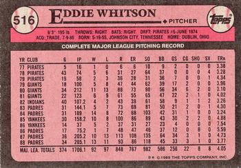 2017 Topps - Rediscover Topps 1989 Topps Stamped Buybacks Silver #516 Eddie Whitson Back