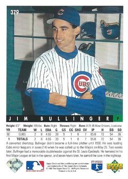 1993 Upper Deck #379 Jim Bullinger Back