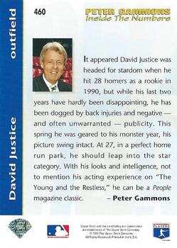 1993 Upper Deck #460 David Justice Back