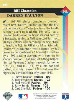 1993 Upper Deck #498 Darren Daulton Back