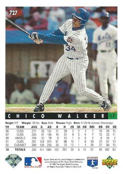 1993 Upper Deck #727 Chico Walker Back