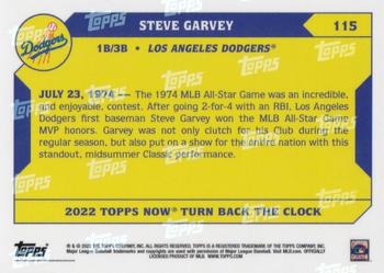 2022 Topps Now Turn Back the Clock #115 Steve Garvey Back