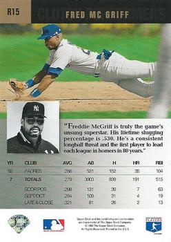 1993 Upper Deck - Reggie Jackson's Clutch Performers #R15 Fred McGriff Back