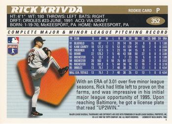 1996 Topps Team Topps Baltimore Orioles #352 Rick Krivda Back