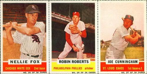 1960 Bazooka - Panels #25/26/27 Nellie Fox / Robin Roberts / Joe Cunningham Front