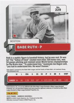 2022 Donruss - Holo Red #229 Babe Ruth Back