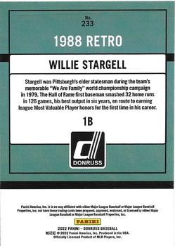 2022 Donruss - Holo Red #233 Willie Stargell Back