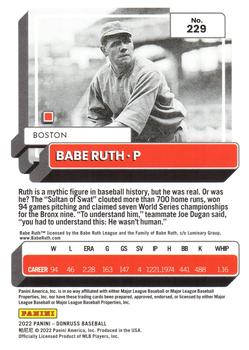 2022 Donruss - Red #229 Babe Ruth Back