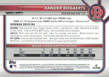 2022 Bowman - Gold #15 Xander Bogaerts Back