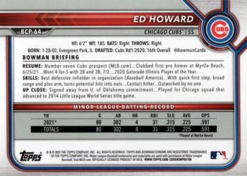 2022 Bowman - Chrome Prospects #BCP-64 Ed Howard Back