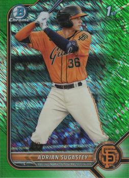 2022 Bowman - Chrome Prospects Green Shimmer Refractor #BCP-19 Adrian Sugastey Front