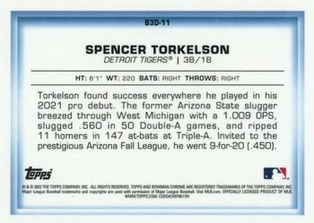 2022 Bowman - Bowman in 3D Red Refractor #B3D-11 Spencer Torkelson Back
