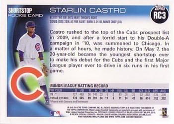 2010 Topps - Rookies #RC3 Starlin Castro     Back