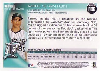 2010 Topps - Rookies #RC6 Mike Stanton     Back