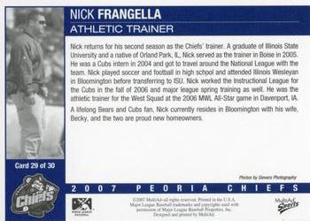 2007 MultiAd Peoria Chiefs Update #29 Nick Frangella Back