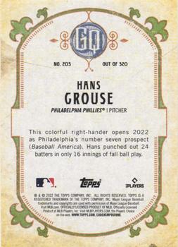 2022 Topps Gypsy Queen - Missing Nameplate #203 Hans Crouse Back