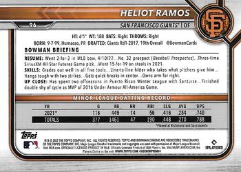 2022 Bowman Chrome #96 Heliot Ramos Back