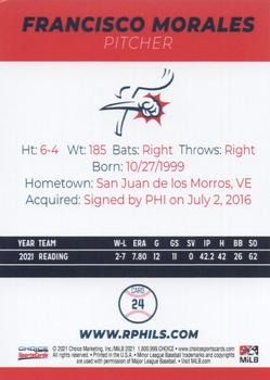 2021 Choice Reading Fightin Phils Update #24 Francisco Morales Back