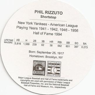 2003 Cadaco Hall of Fame Edition #NNO Phil Rizzuto Back