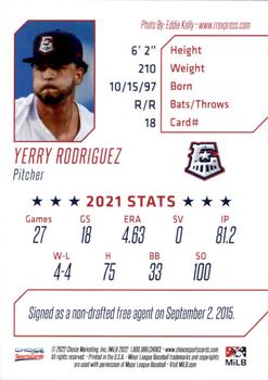 2022 Choice Round Rock Express SGA #18 Yerry Rodriguez Back