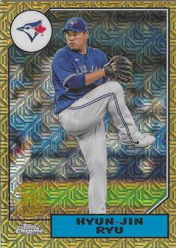 2022 Topps - 1987 Topps Baseball 35th Anniversary Chrome Silver Pack Gold (Series Two) #T87C2-19 Hyun-Jin Ryu Front