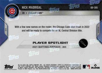2022 Topps Now Road to Opening Day Chicago Cubs - Purple #OD-305 Nick Madrigal Back