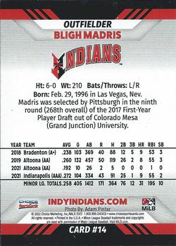 2022 Choice Indianapolis Indians #14 Bligh Madris Back