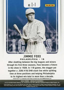 2022 Panini Absolute - Icons Retail Red #I-1 Jimmie Foxx Back