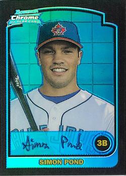 2003 Bowman - Uncirculated Blue Refractor #283 Simon Pond Front