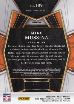2022 Panini Select - Blue Pulsar #189 Mike Mussina Back