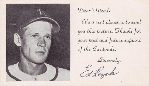 1949-50 St. Louis Cardinals Photocards #NNO Eddie Kazak Front