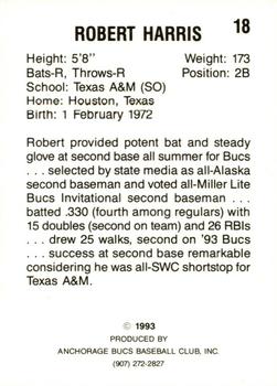 1993 Anchorage Bucs #18 Robert Harris Back