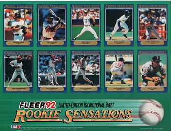 1992 Fleer - Rookie Sensations Promotional Sheet Sample #NNO Fleer Rookie Sensations Promotional Sheet Front