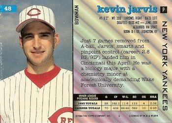 1994 Bowman #48 Kevin Jarvis Back