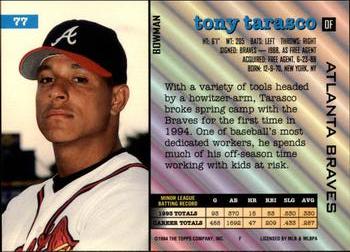1994 Bowman #77 Tony Tarasco Back