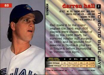 1994 Bowman #85 Darren Hall Back