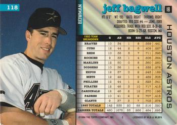 1994 Bowman #118 Jeff Bagwell Back