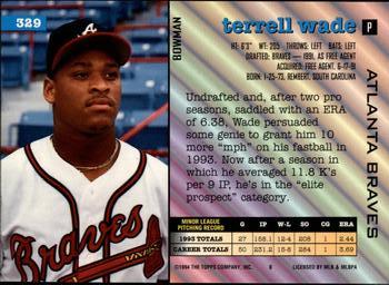 1994 Bowman #329 Terrell Wade Back