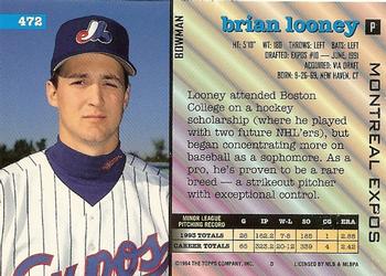 1994 Bowman #472 Brian Looney Back