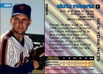 1994 Bowman #596 Chris Roberts Back