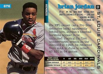 1994 Bowman #676 Brian Jordan Back
