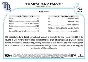 2022 Topps - All-Star Game Stamped #274 Tampa Bay Rays Back