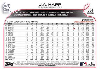 2022 Topps - All-Star Game Stamped #334 J.A. Happ Back