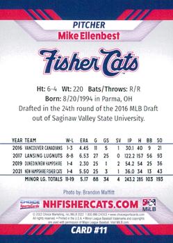 2022 Choice New Hampshire Fisher Cats #11 Mike Ellenbest Back