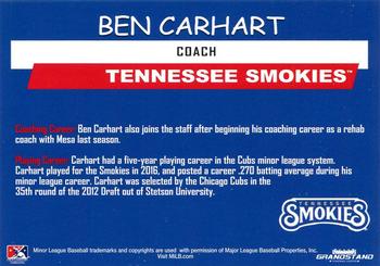 2018 Grandstand Tennessee Smokies #NNO Ben Carhart Back