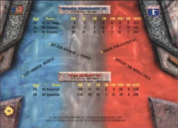 1994 Bowman's Best - Refractors #92 Fred McGriff / Brooks Kieschnick  Back