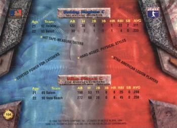 1994 Bowman's Best - Refractors #104 Mike Piazza / Bobby Hughes  Back